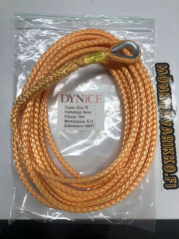 Dynice Dux 6mm x 10m vinschlina 6,1ton brottgräns - Vinschlinor, remmar och vajrar - 137116 - 1