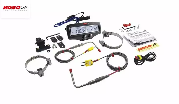 KOSO Avgassystemets Temperaturmätare DUAL - ATV & UTV Instrumentpanel - 158468 - 3