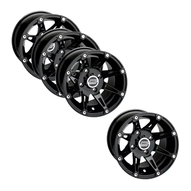 Moose 387X 12" Fälgserie 4x110 Svart - ATV / UTV Fälgpaket 12" - V387X12110B - 1